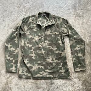 Eddie Bauer Camo Fleece 1/4 Zip Pullover - Size M